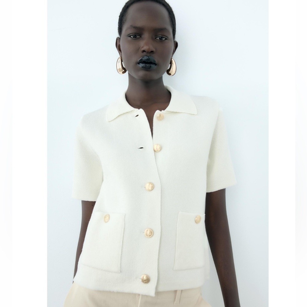 Zara short sleeve knit cardigan